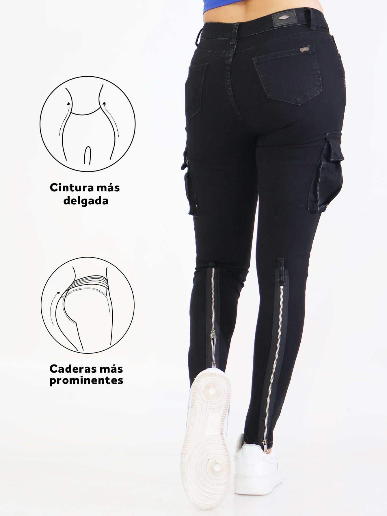 Pantalones Vaqueros Ajustados para Mujer - Casual con Bolsillos y Zippers Únicos