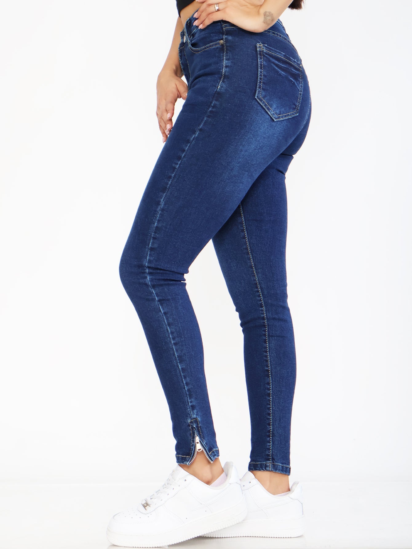 Jeans Ajustados con Efecto Push Up - Moldea la Figura con Diseño de Cremallera en el Tobillo